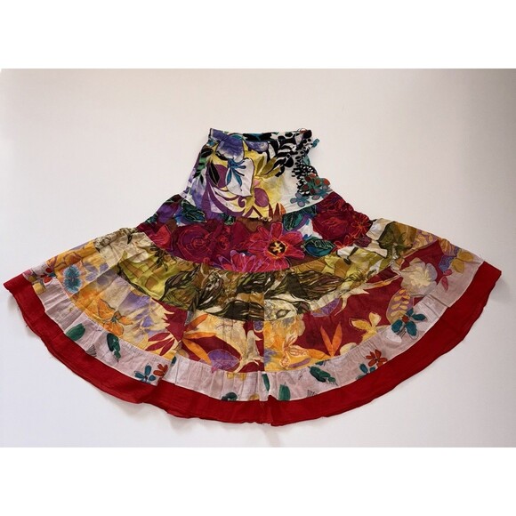 Jams World Dresses & Skirts - Jams World Tiered Skirt Tropical Isle Size XS Hawaiian Midi Multi Floral Print